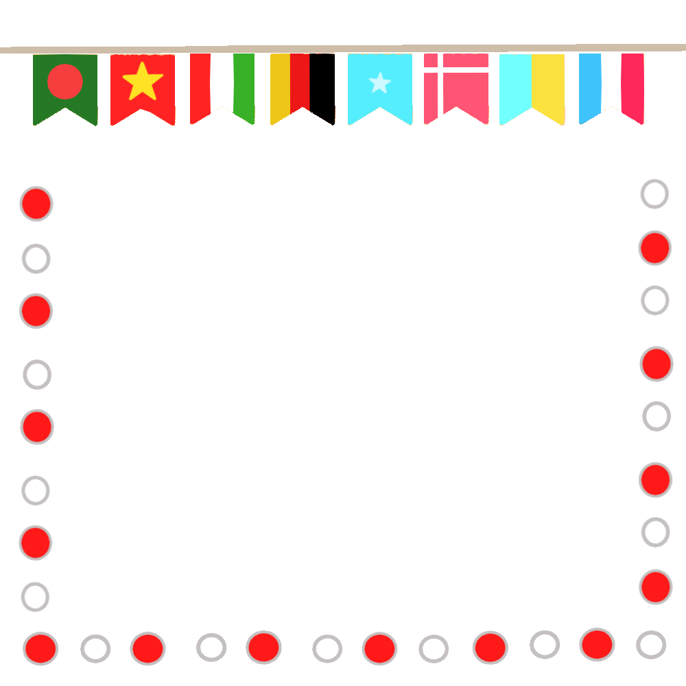 運動会　国旗フレーム　透過png