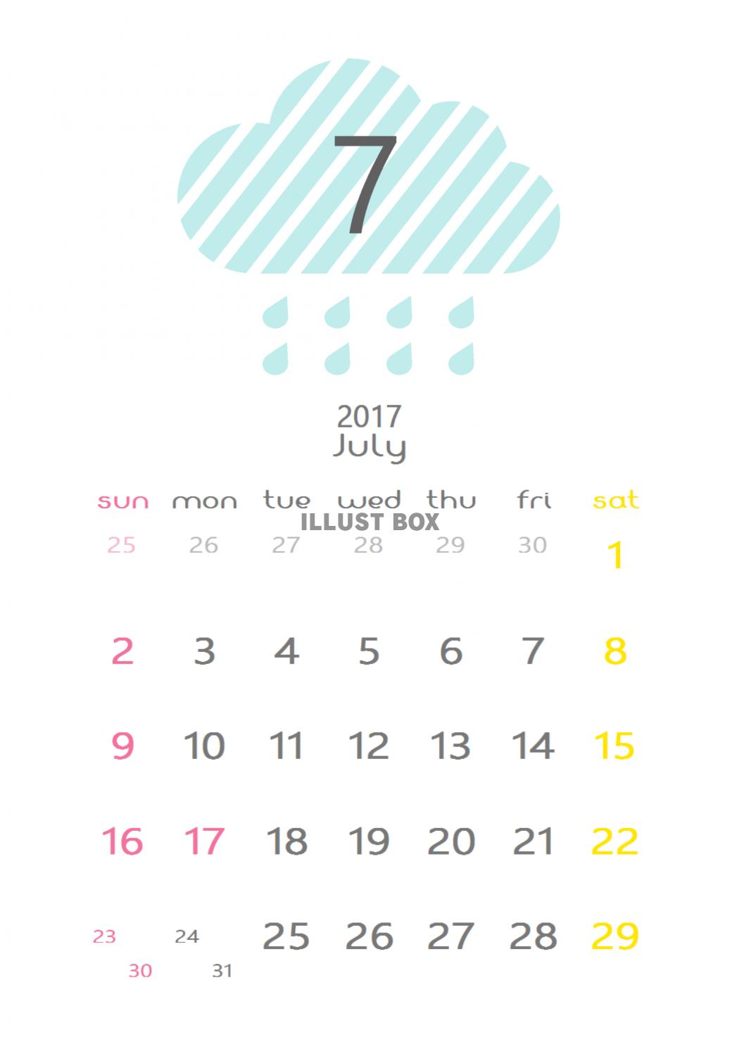 雲のカレンダー　2017年7月分