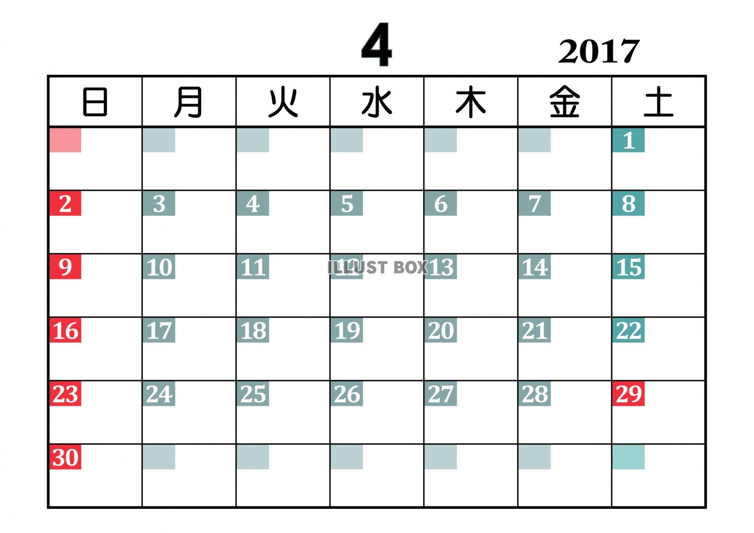 カレンダー 064　2017年04月 〔JPG〕