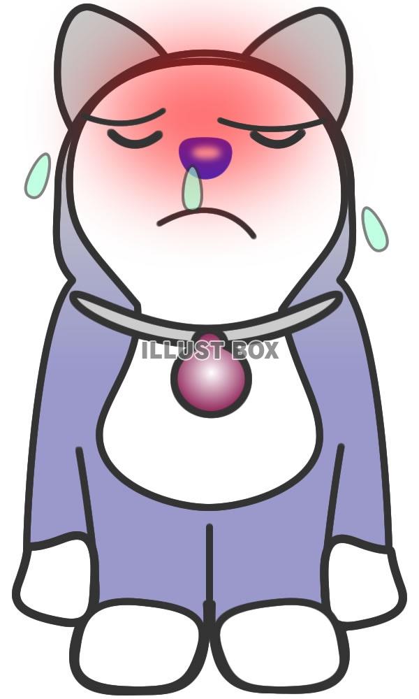 ねこキャラクターの風邪引きイラスト3・jpeg画像