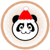 クリスマス　パンダ　茶丸枠（透過PNG）