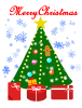 クリスマスツリーとプレゼントのイラスト　透過png