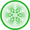 雪の結晶　緑丸枠1
