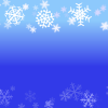 青い雪の結晶のフレーム　透過png