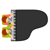 ピアノ連弾イラスト2・背景透過処理png画像