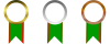 金・銀・銅丸枠メダルセット2（緑りぼん）