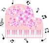 ピアノ ピンク 芝桜 音符付き