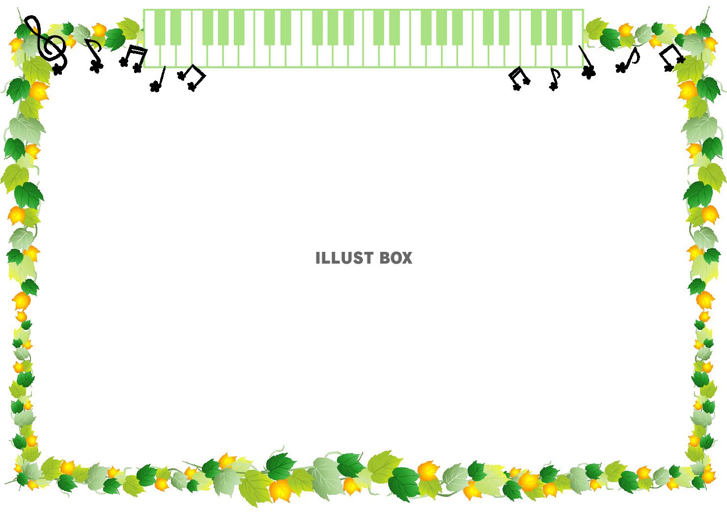 ピアノと蔦の葉のフレーム4