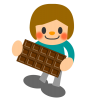 チョコレートを受け取る男の子1・背景透過処理png画像