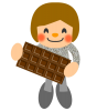 チョコレートを受け取る男の子3・背景透過処理png画像