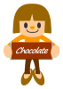 チョコレートをわたそうとしてる女の子2・背景透過処理画像