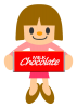 チョコレートをわたそうとしてる女の子1・背景透過処理画像