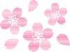 ストライプ模様の桜のイラスト