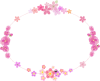 桜と桃と梅の花の楕円フレーム