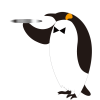 お盆を持ったウェイターペンギン