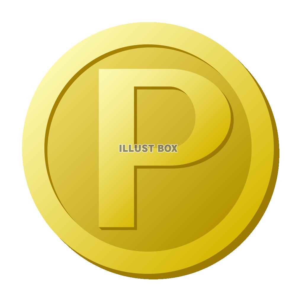コインのイラスト　ゴールド1　(透過PNG)