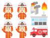 消防士のイラストセット