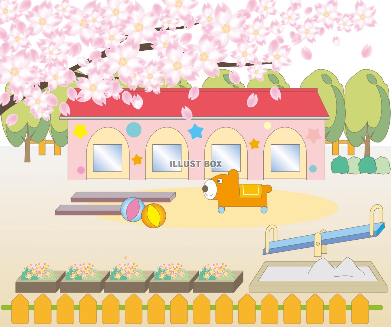 桜の景色・幼稚園・保育園