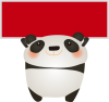 パンダ横長ボード赤