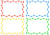 足跡のフレーム　長方形　カラー　(透過PNG) (ZIP)