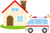 家と救急車