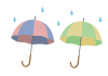 雨と傘のイラスト