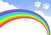 雲海と虹の橋と肉球（虹くっきり版）