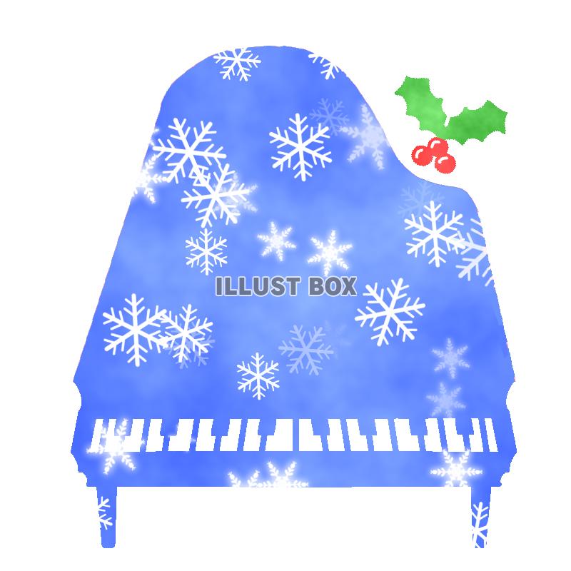 雪の結晶のグランドピアノ　透過png