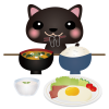 黒ねこ和朝食