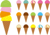 カラフルなアイスクリームのセット