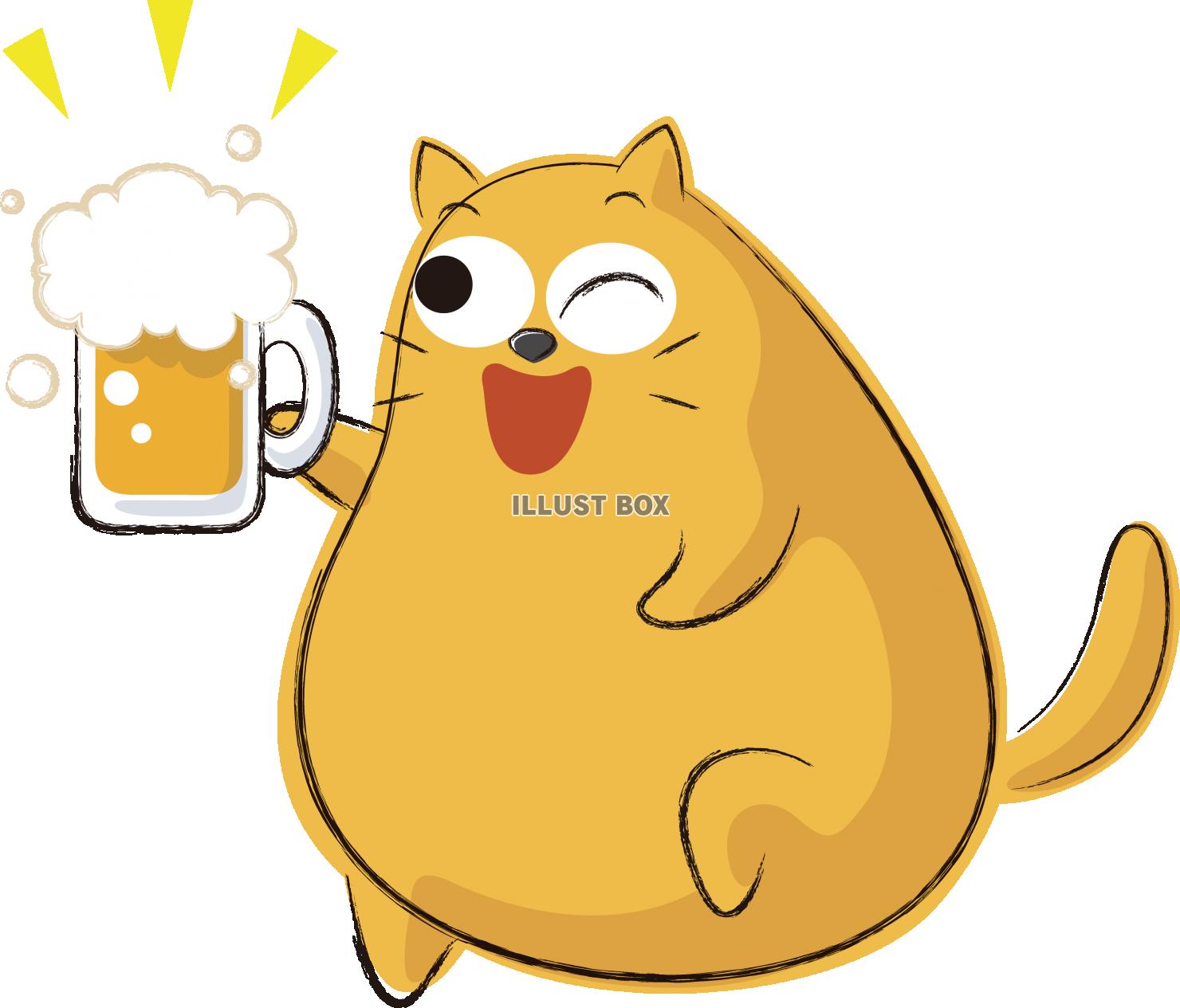 可愛いネコ　キャラクター　ビール