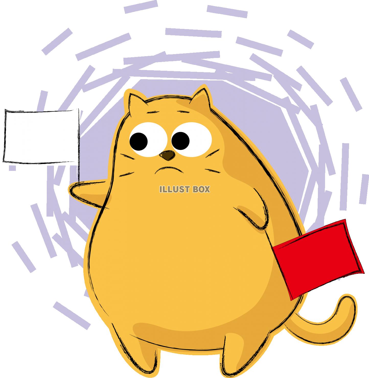 可愛いネコ　キャラクター　手旗