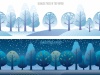 シームレスな四季の森　冬と夜のセット