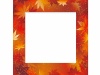 シームレスな秋のフレーム　正方形　赤