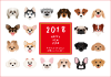 2018　年賀状　犬種