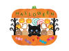 ハロウィンの黒猫とお菓子