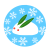 雪の結晶雪ウサギ　透過png