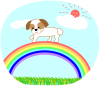 虹の橋を渡る犬（シーズー）