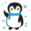 ペンギンと雪の結晶　透過png