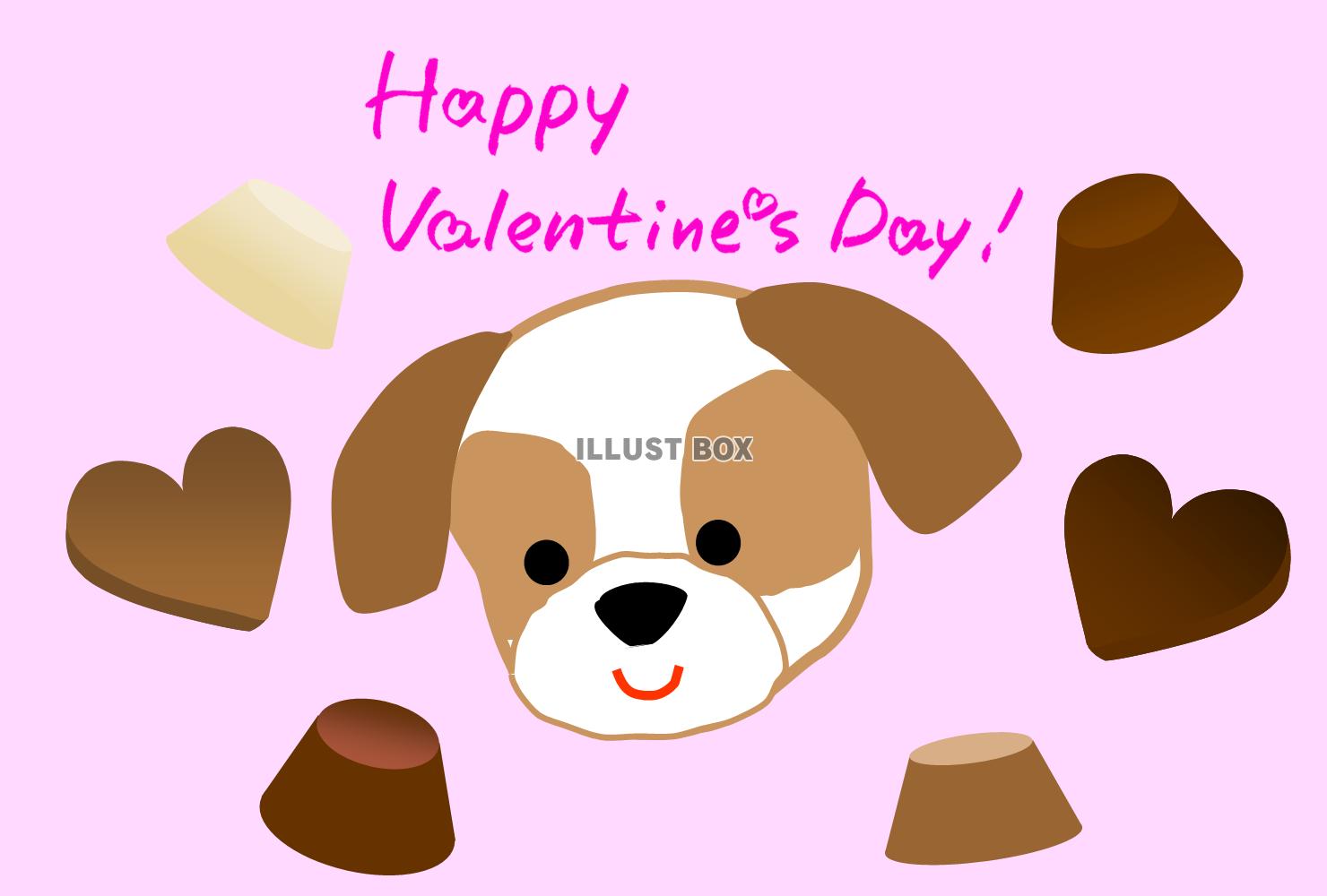 戌年　バレンタインメッセージ（犬とチョコレート）３
