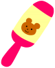 クマの模様のガラガラ（赤ちゃんのおもちゃ）ピンク