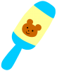 クマの模様のガラガラ（赤ちゃんのおもちゃ）ブルー