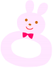 うさぎのガラガラ（赤ちゃんのおもちゃ）ピンク