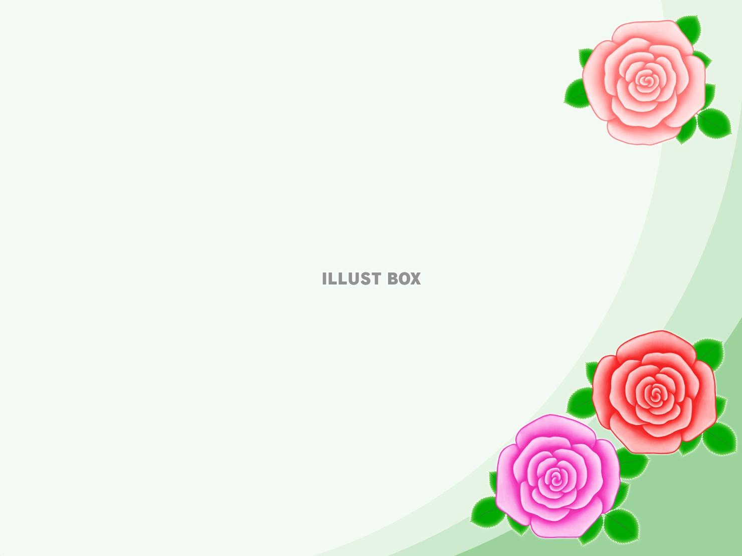 薔薇の花のフレーム花模様の飾り枠イラスト
