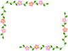 花と葉のフレークかわいいシンプルな飾り枠。透過PNG