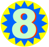 カラフルな数字　８　（ナンバー、順位、番号）
