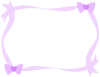 ハートのリボンのフレーム２　紫色