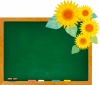 黒板,ひまわり,夏休み,フレーム,背景,飾り枠,壁紙,水彩,向日葵,花,ヒマワリ