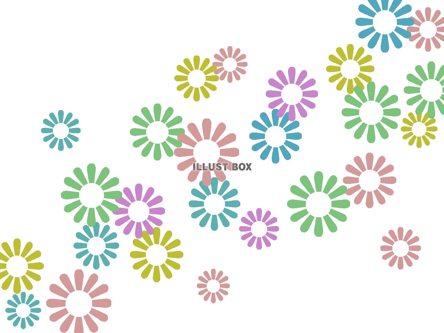 花模様の壁紙カラフル柄の背景イラスト素材、透過PNG
