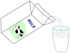 牛乳２（ミルク、紙パック、コップ、飲み物、飲料、夏、うし）